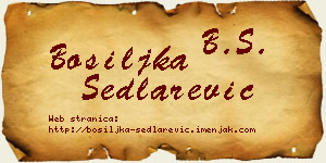 Bosiljka Sedlarević vizit kartica